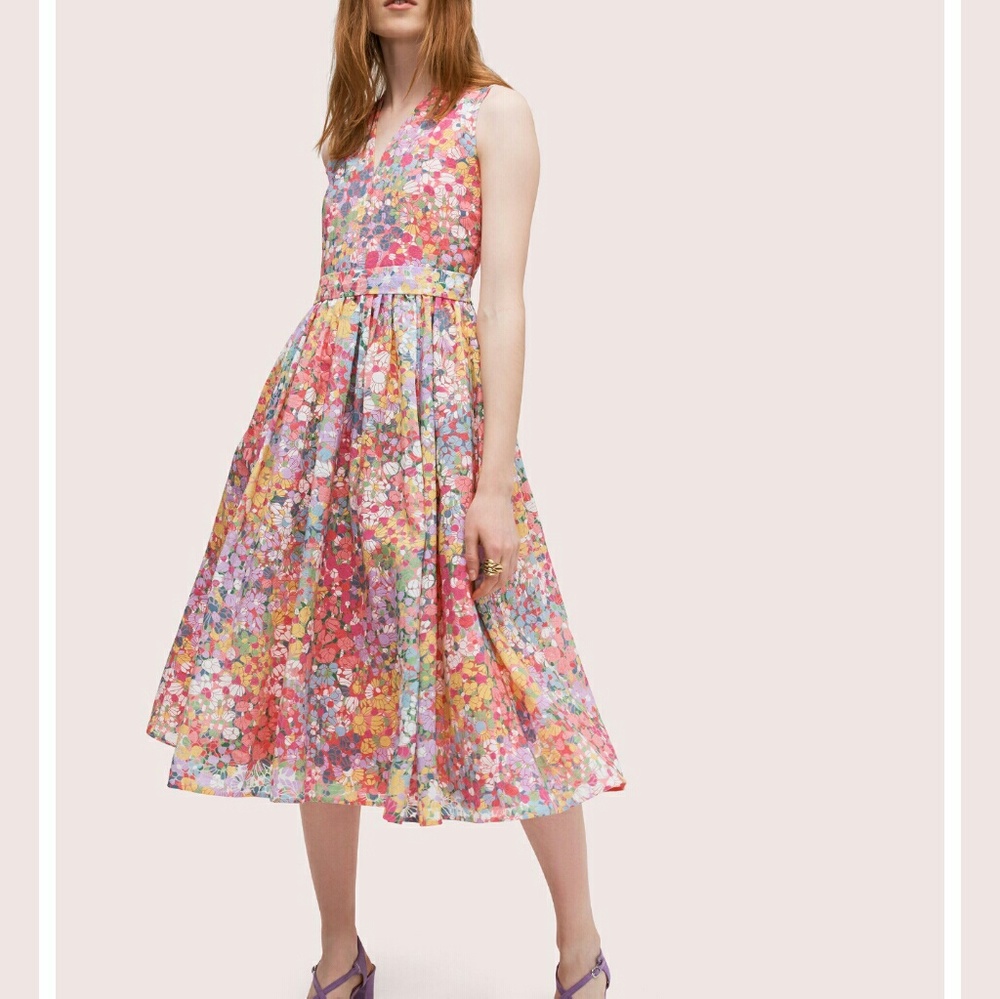 kate spade floral dots burnout dress
